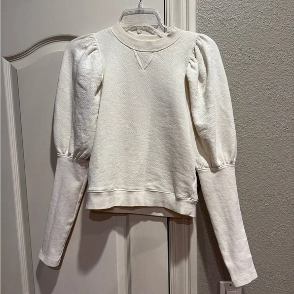 Ulla Johnson Philo Puff Sleeve Crewneck Pullover Sweater Top - Picture 3 of 4